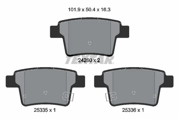 textar 2426001 Комплект гальмівних накладок, дискове гальмо