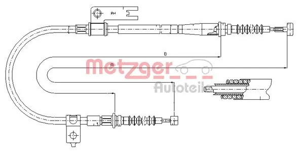 metzgerautoteile 170595 Тросовий привод, стоянкове гальмо